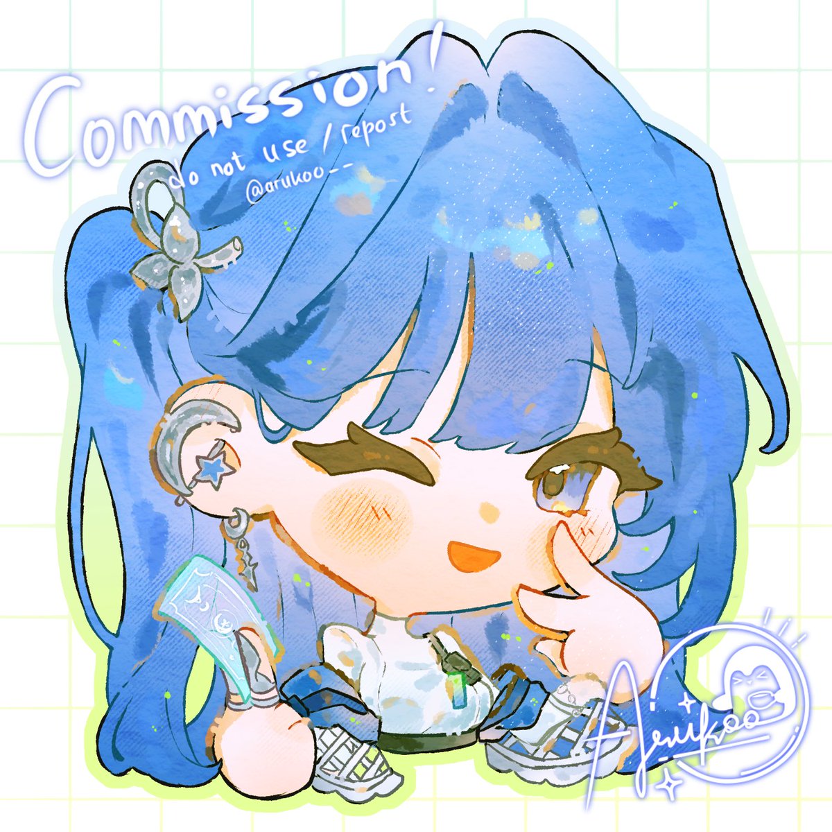 Chibi commission for Kaz as stickers tysm ૮ ˶´ ᵕˋ ˶ა