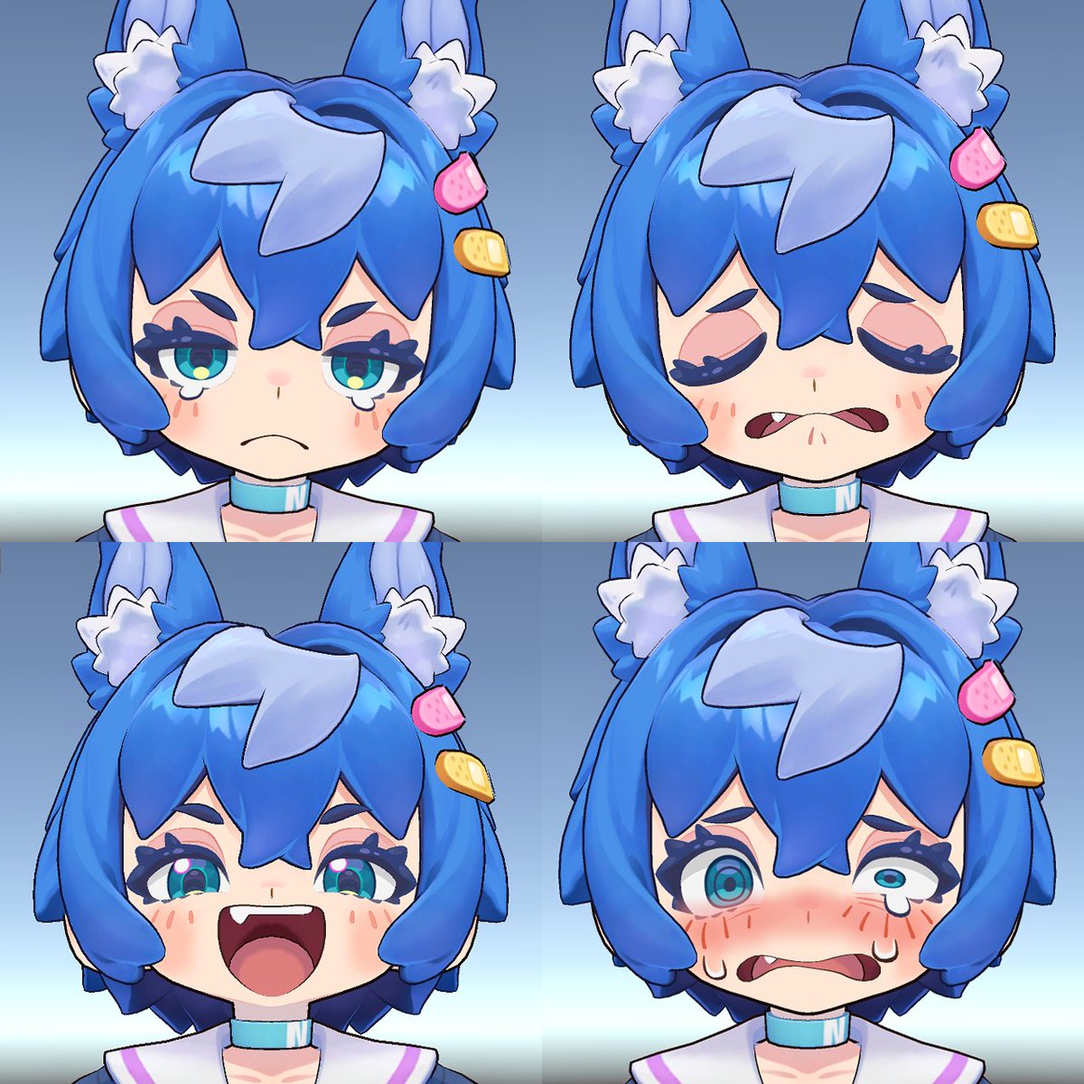 chiharu_DQX's tweet image. しばらく忙しい日々なのですがGWの合間に追加の表情を作っています
#Unity #Blender