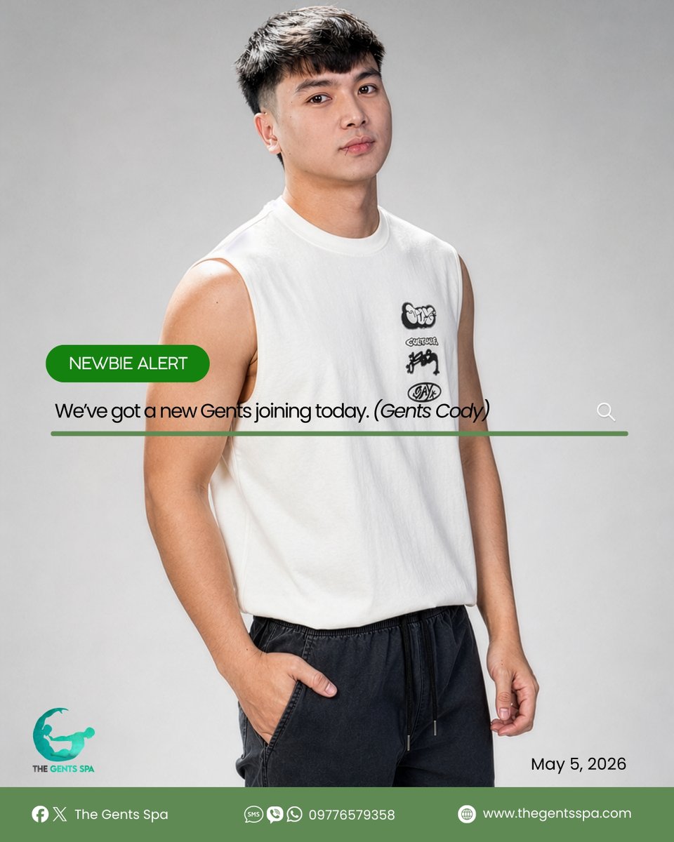 thegentsspamain's tweet photo. Bestie, NEWBIE ALERT! 🔥✨

The lineup keeps getting stronger—say hello to Gents Cody, officially our 16th Therapist at The Gents Spa! 💆‍♂️💯

Fresh energy, new vibes, and ready to make his mark. Help us give Cody a warm welcome, bestie! 👏😉

For details and  reservations:
💻 Website Appointment: https://t.co/c4lY36e6oN
🔗 Telegram Appointment: https://t.co/Jci8JhRkx1
📧 Client's Feedback: https://t.co/x1ux3gNHaH
📲 Hotlines: Pasig Main/Makati Branch
📞 SMS | Viber | WhatsApp: 09776579358

#NewbieAlert #MeetCody #FreshEnergy #TeamGents #TheGentsSpa