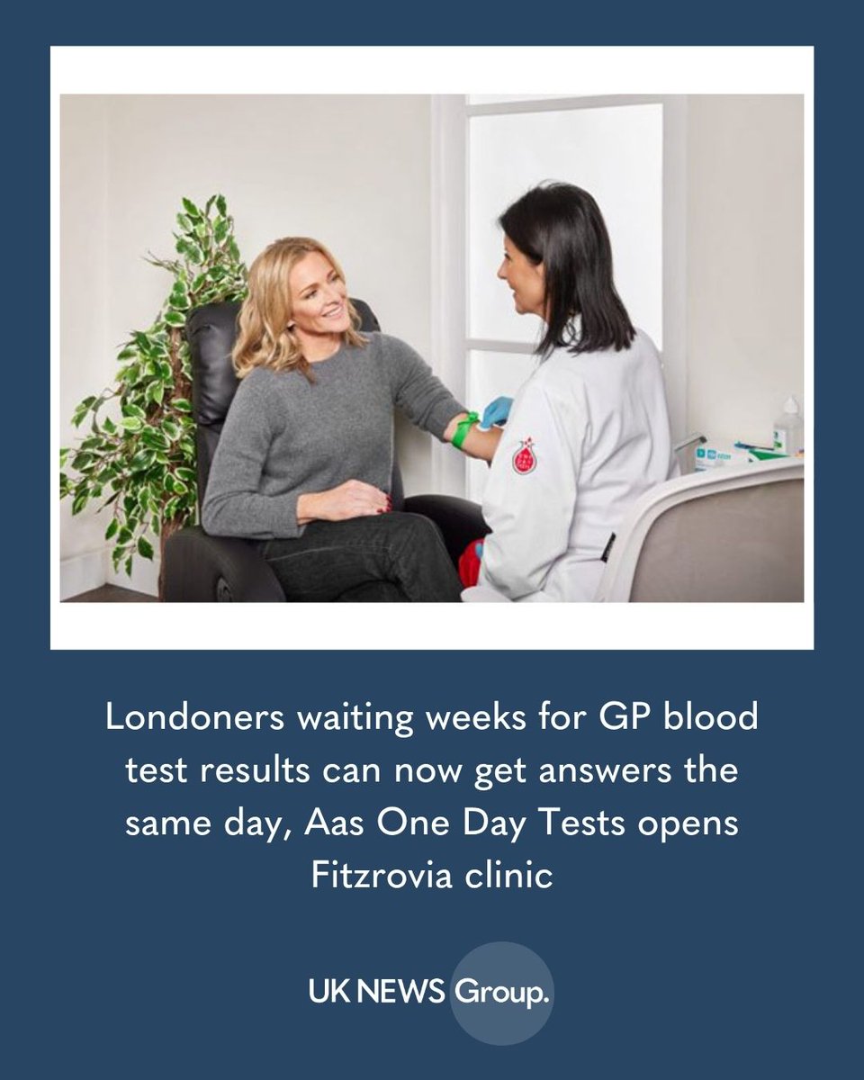 OllyAttfield's tweet image. Londoners waiting weeks for GP blood test results can now get answers the same day, as @onedaytests opens Fitzrovia clinic

Read more about it here -&amp;gt; shorturl.at/viO3W

-&amp;gt; #Health #Wellbeing #BloodTestResults #NewOpening #HealthTech #Technology #UKNG #London