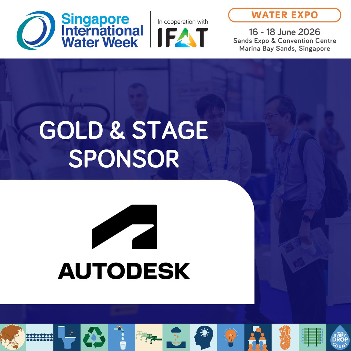 WaterWeekSG's tweet photo. We are pleased to welcome Autodesk as a Gold &amp; Stage Sponsor at the SIWW2026 Water Expo. 

Meet Autodesk at SIWW2026 Water Expo, Level 1, Booth #L1-F12

Register your FREE Trade Pass here: https://t.co/PhfqDBl7TB

View Exhibitor Directory: https://t.co/lrDjQ5nLpK https://t.co/0RDqvXZNKC