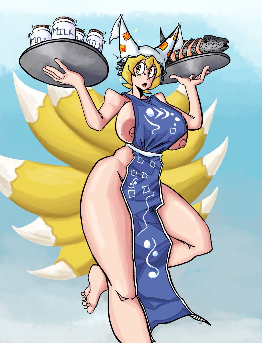 SlutNezura64's tweet photo. Madman text.

I tried something new with the tails. I sometimes wish I look like her.

#touhouproject #東方Project #touhou https://t.co/0tnvzS92LV