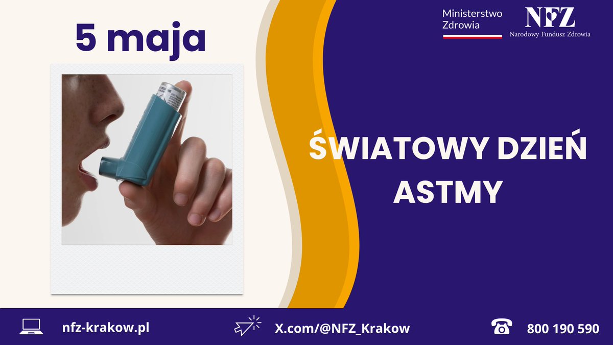 NFZ_Krakow's tweet photo. 🗓️ 5 maja | Światowy Dzień Astmy

Dr hab. n. med. Piotr Dąbrowiecki, przewodniczący Polskiej Federacji Stowarzyszeń Chorych na Astmę, Alergię i POChP zapewnia, że z #astma można dobrze żyć.

❗️Należy jednak przestrzegać kliku ważnych zasad.

🧐 Jakich?
📺https://t.co/F0bT5owtJx https://t.co/3AY5fwEioY