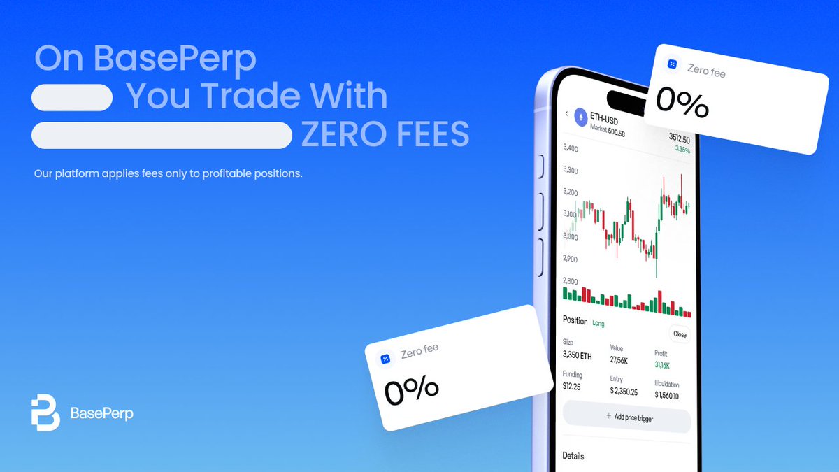 BasePerpApp's tweet photo. 📊 In life, you pay taxes. In trading – fees.

How much do you lose on fees every year? What if that money never left your pocket?

Most traders never calculate it. 👀

Only on BasePerp you trade with ZERO FEES. Our platform applies fees only to profitable positions.

$BPERP ⚡️ https://t.co/CL3ZI4iaTb