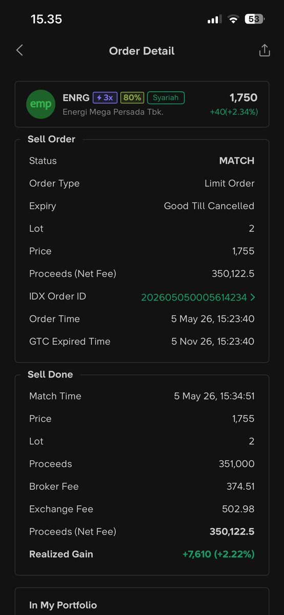 Journaling trading hari ini
25,6 + 7,6 = 33,2k
lumayan buat ngopi
dan spt biasa habis tp langsung naik $PTRO😭🤣🙏🏻