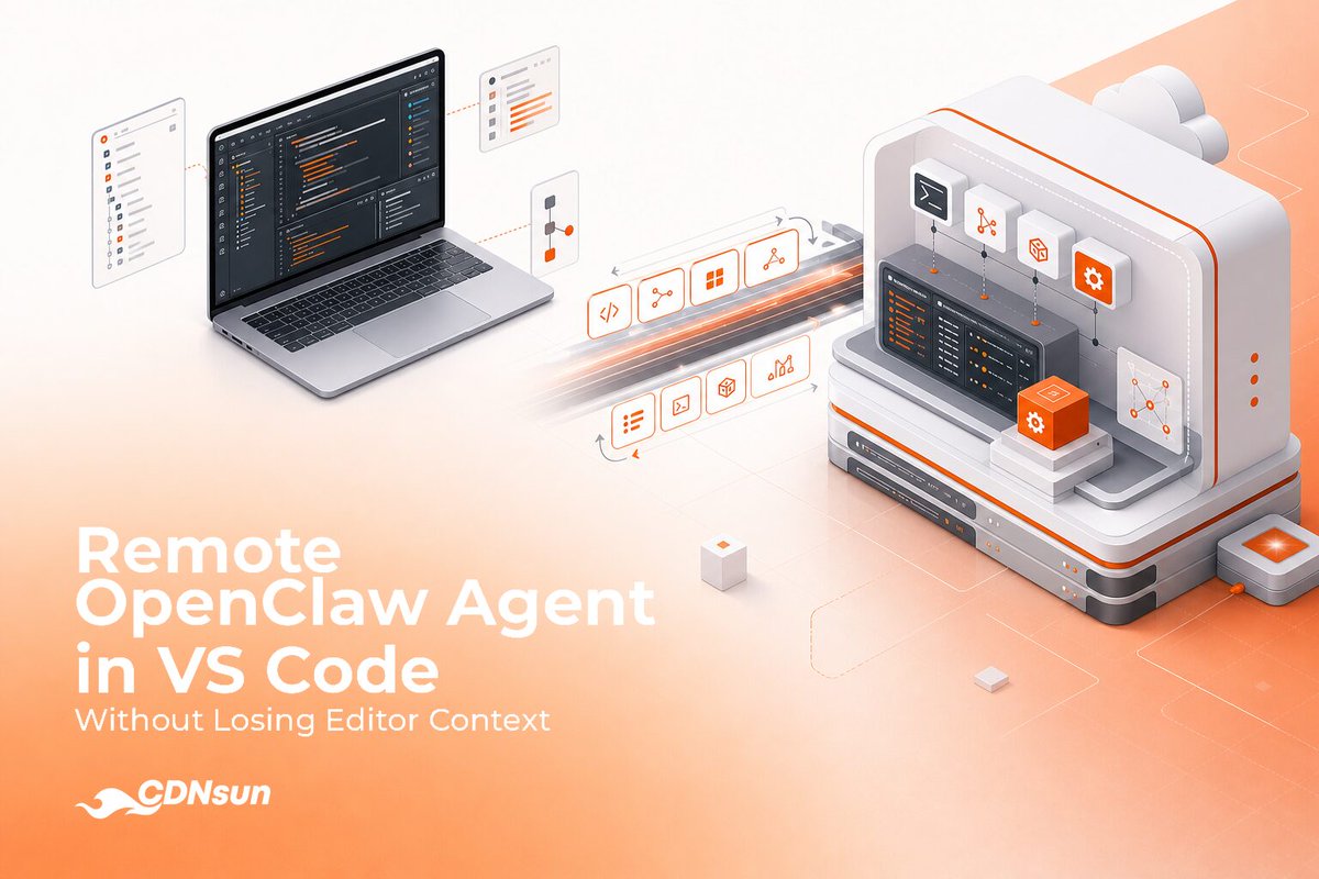 CDNsuncom's tweet photo. Our latest CDNsun blog post shows how a remote OpenClaw agent can work in VS Code with real editor context, using Continue and the OpenClaw Extension together. https://t.co/iUZqJee6o1 https://t.co/J6LIONxh87
