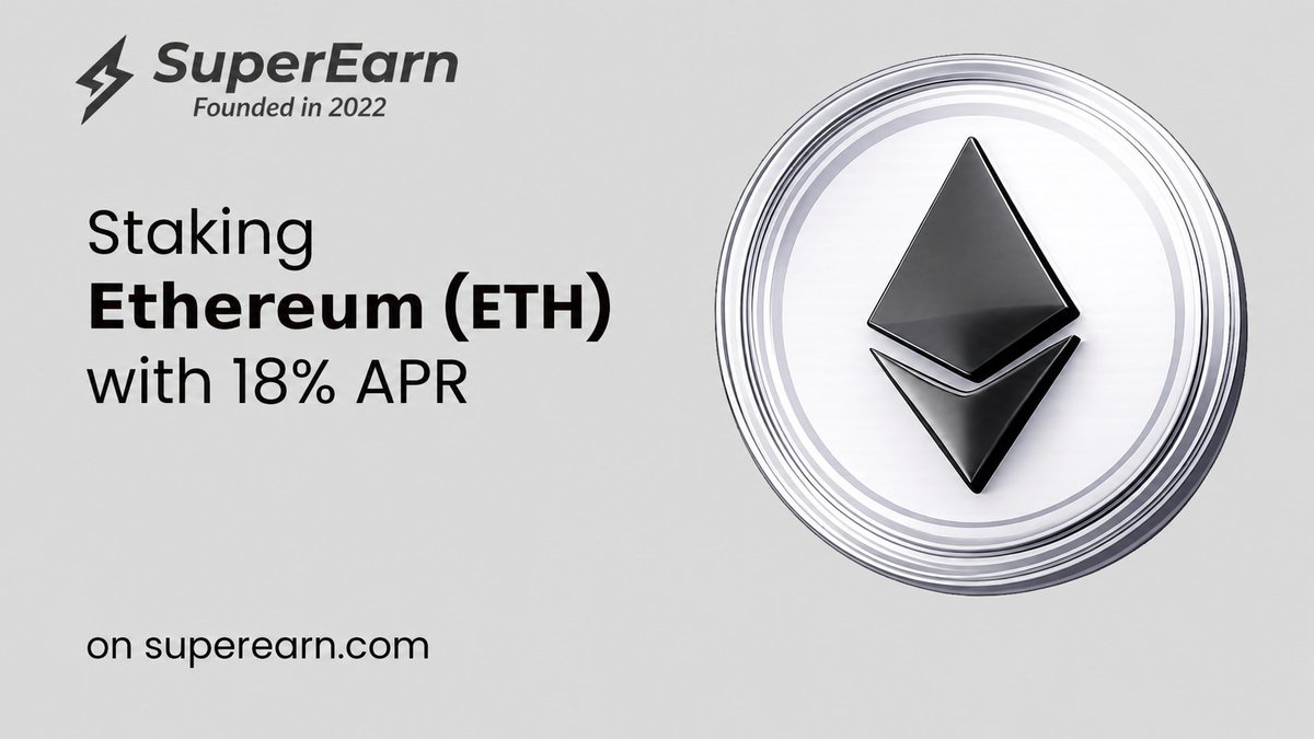 superdapp's tweet image. Your $ETH shouldn’t sit idle. ⚡

Stake Ethereum on SuperEarn and earn up to 18% APR 🔥

✅ No lockups
✅ Instant unstake
✅ Full control of your assets
✅ Simple passive rewards
Put your Ethereum to work today.

Start earning now:
 superearn.com

#Ethereum #ETH