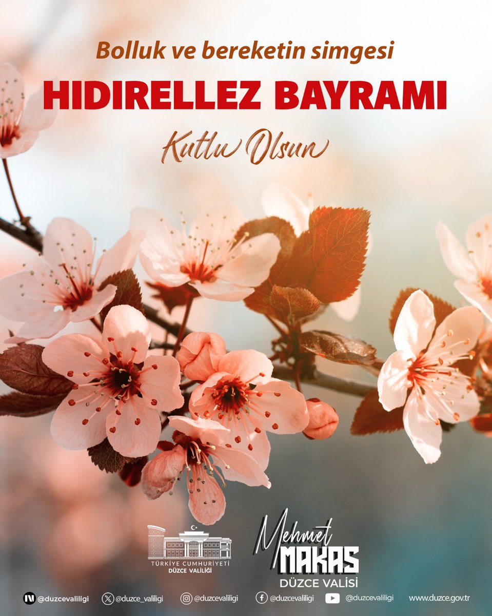 duzce_valiligi's tweet photo. Bolluk ve bereketin simgesi Hıdırellez Bayramı kutlu olsun. 🌸🤲🇹🇷🇹🇷🇹🇷 https://t.co/gKq12Ga0OF
