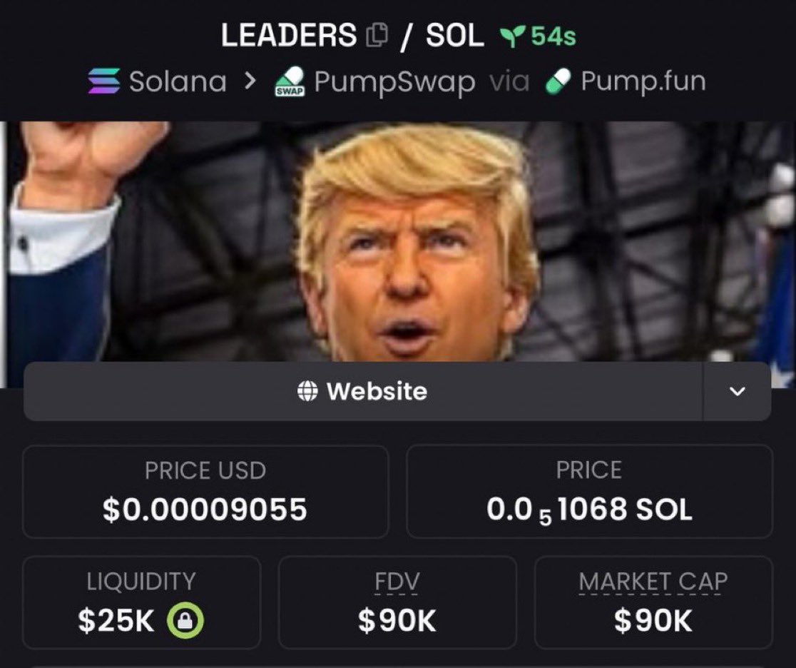 MEGmkcy5's tweet image. I introduced $LEADERS at a $90k market cap and strategically shared it with my community, highlighting its early-entry edge and strong upside potential.

CA:
4ZK1Dw9PzVHCXXoFJ8F2WiuRx5REtLvA5uvMucX8pump

#Moonshot #Memecoin #bullish