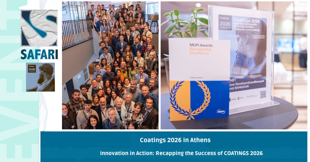 Safari_EU's tweet image. COATINGS 2026 in Athens united 120+ experts on sustainable tech and SSbD. SAFARI showcased graphene and MXene innovations, driving Europe’s green transition. 

Explore more: sciforum.net/event/Coatings…

#graphene #euproject #coatings #ssbd