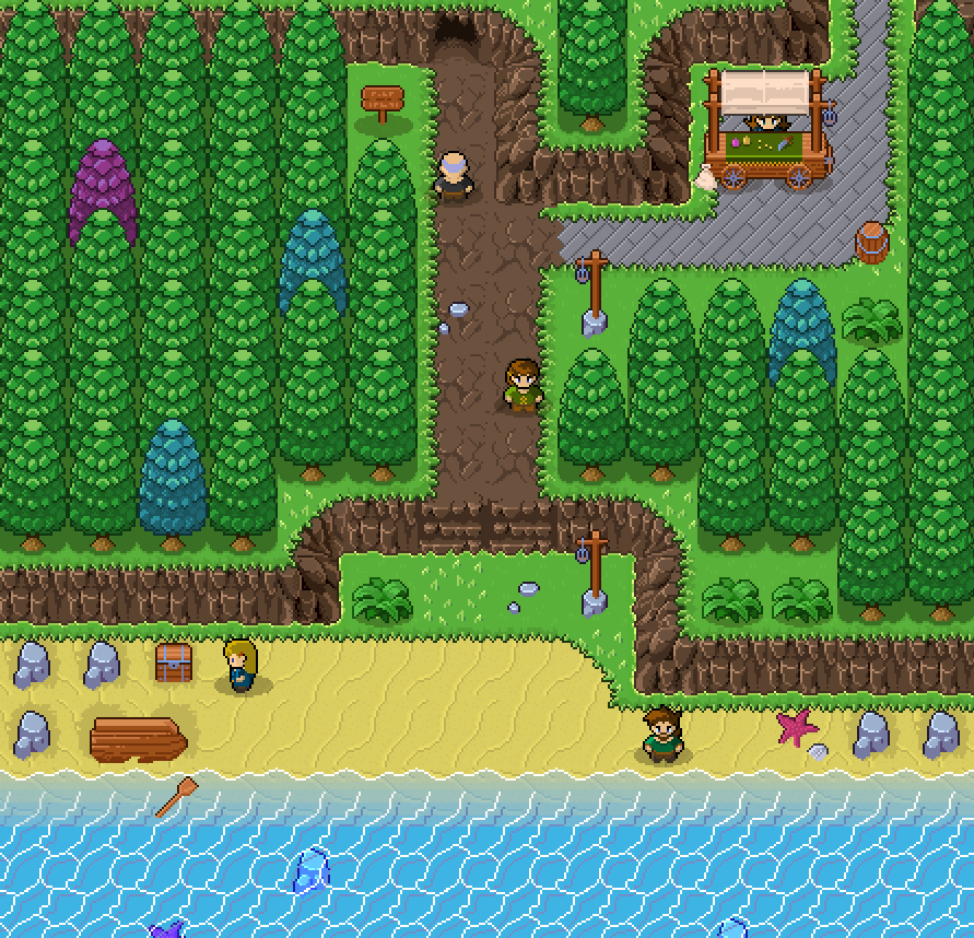 Booooooomstick's tweet image. My 32x32 Medieval Tileset has been updated!!
(Better trees, grass, sea &amp;amp; more props!)

Would you use it for an RPG game?

Link of the tileset in the comments ✨
#gamedev #pixelart #indiedev
