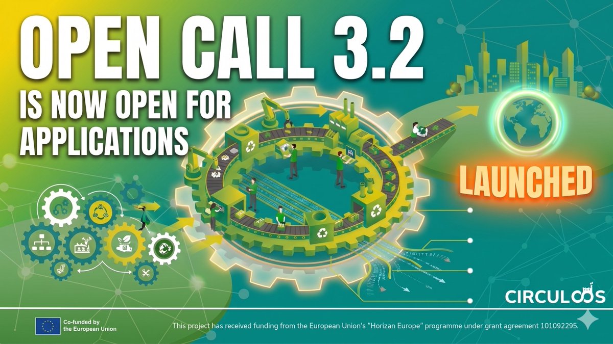F6S_Gov's tweet photo. CIRCULOOS Open Call #3.2 is LIVE! 

Help us bridge the gaps in circular manufacturing. We’re looking for MSMEs, Tech Providers, &amp; Research Orgs.

💰 Up to €60k equity-free funding
🛤️ Tracks for Wood, Leather, &amp; Plastic
⏳ Deadline: June 10, 2026

 https://t.co/g0gj9ViZ45 https://t.co/Rs4yQAW9ps