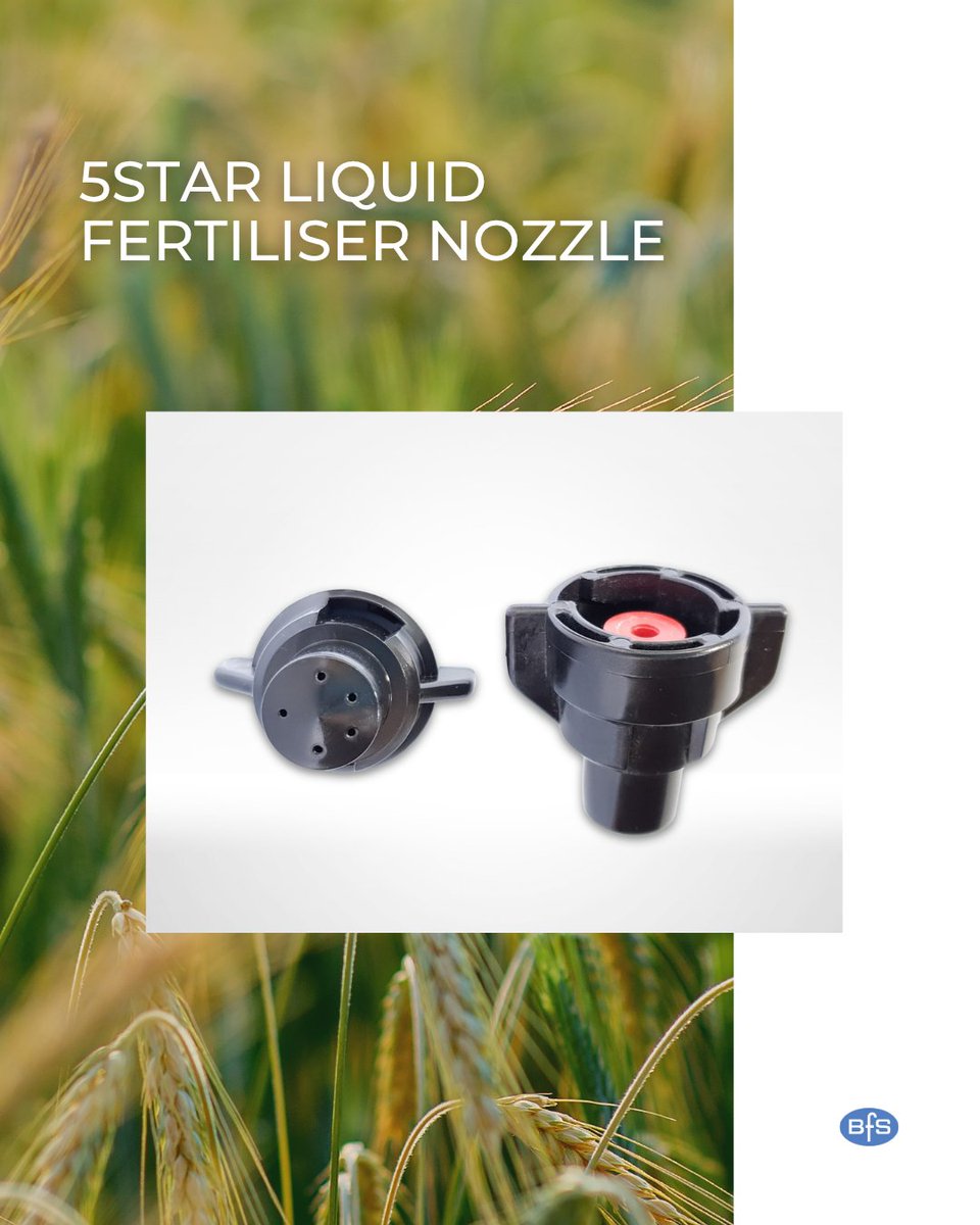 airbubblejet's tweet photo. Simple and stress‑free liquid fertilising? That's the 5Star nozzle for you.🤝

It's a five‑outlet, quick‑fit bayonet nozzle that fits most standard nozzle bodies, allowing you to switch from applying liquid fertiliser to spraying in seconds.

Take a look: https://t.co/yMXiXEXIEL https://t.co/LDO0ri2Nl0