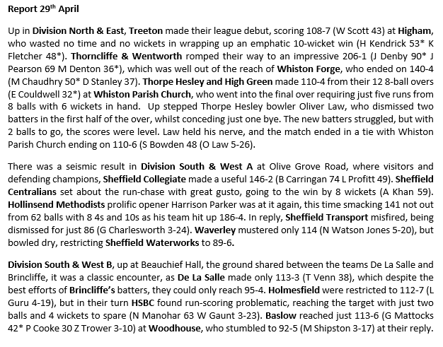 South Yorkshire Alliance Works MW Cricket League tweet media