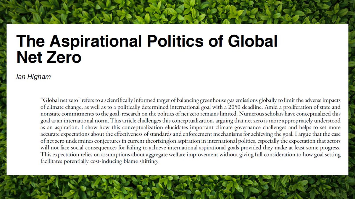 PoPpublicsphere's tweet image. NOW OUT ON FIRSTVIEW!!

The Aspirational Politics of #Global #Net #Zero

By @highamian

doi.org/10.1017/S15375…