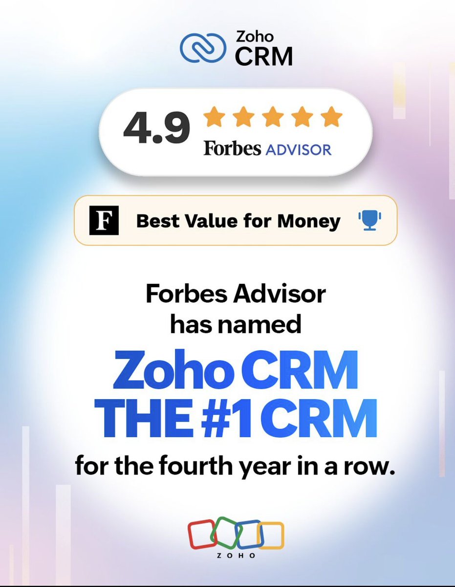 cloudconics's tweet photo. A powerful CRM is just the beginning.
Zoho CRM is ranked #1 by Forbes Advisor for 4 years running—but real impact comes from how it’s implemented.
#CloudConics #ZohoCRM #CRMImplementation #BusinessGrowth https://t.co/4Zi2cFaLMJ