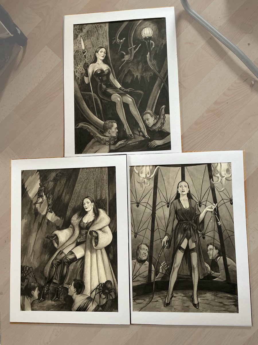What an amazing project this has been. 
All three portraits of <a href="/MistressSeverna/">Mistress Severna</a> , ready to be collected by her personally.