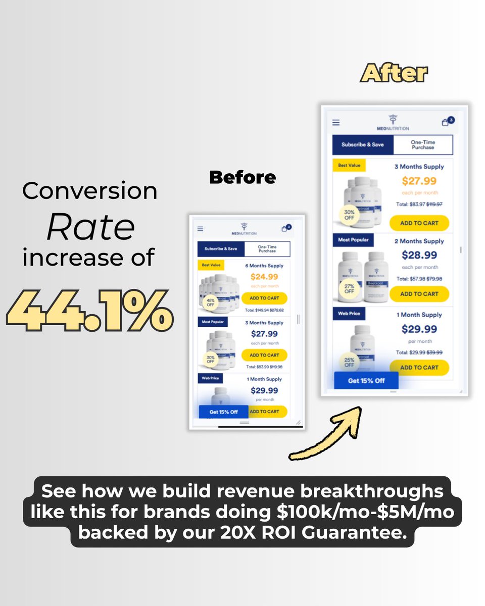 ElbaumJacob's tweet photo. Make the best choice obvious.

+44.1% CVR 📈

Clarity converts. https://t.co/6Z7h2nyQJp