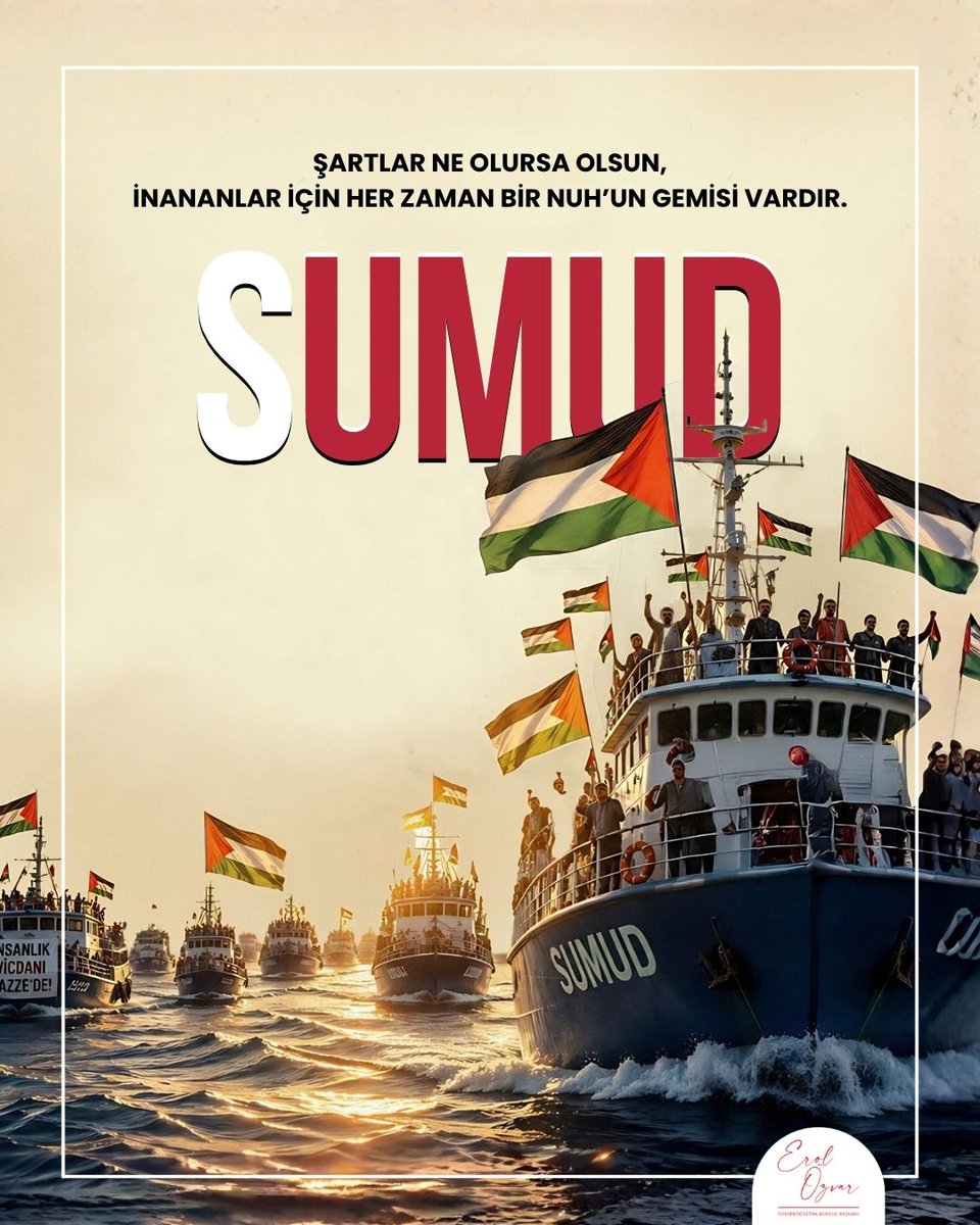 erolozvar's tweet photo. 🇵🇸 Filistin’i unutturma politikalarının küresel vicdanda karşılığı yok!

Tüm baskı ve engellemelere rağmen Sumud Filosu’nun geri adım atmama kararı, zulme karşı vicdanın en net mesajıdır.

Umut filosuna selam olsun!

#Sumud https://t.co/SUN020pPhl