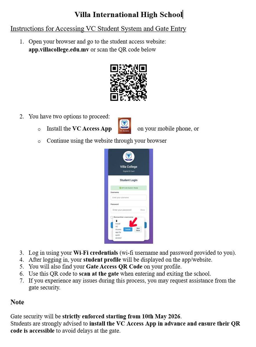WhoIsFishie's tweet photo. @VillaCollegeMv sent out this notice to all students. 
forcing them to install an insecure app or risk being locked out of classes they paid for. 
took me less then 5 mins to crack it

this is y we need data protection. they demand more from you and gives no security in return https://t.co/OyIFgZ8sBW