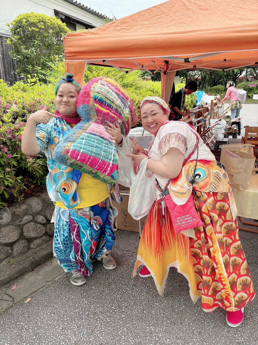 こけしと鯉のぼりのコラボ　岡山(座布団　伊勢) 入手困難　3月終了❣️ 鯉のぼりを使った巨大なアートインスタレーションやりました！8