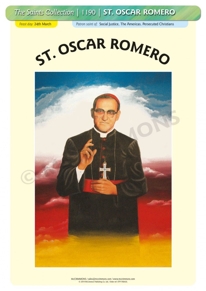 McCrimmons's tweet image. "Truth is fearfully daring, and only heroes can follow the truth." St. Oscar Romero 😇

Patron Saint of Social Justice ⚖️✊

A3 Poster mccrimmons.com/shop/church/st…

Salvadorian Romero Cross, 25cm mccrimmons.com/shop/church/st…

Truthfulness Display-Board 

#CoreValues