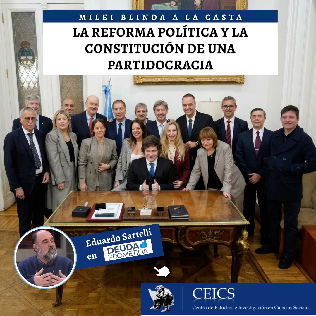 Prensa_CEICS's tweet photo. 📌"Milei blinda a la casta: la reforma política y la constitución de una partidocracia"
📰Nota de Eduardo Sartelli en @DeudaPrometida 
Nota completa: https://t.co/tzxBMdJXsA https://t.co/0jiZKlU5Aa