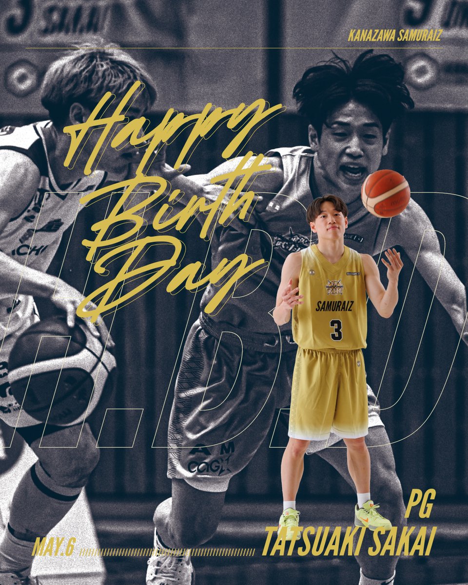 SAMURAIZ_K's tweet photo. ／  
 HAPPY BIRTHDAY !! @tatsuaki_sakai 
＼  

本日、5月6日は #酒井達晶 選手兼ACのお誕生日です🎂🌟おめでとうございます👏🏻
皆さま是非、引用リポストやコメント欄にお祝いメッセージをお寄せください！📨

#サムライズ 
#WeRise 
#WeRaise 
#WeAreSAMURAIZ https://t.co/cdCImr2Ug6