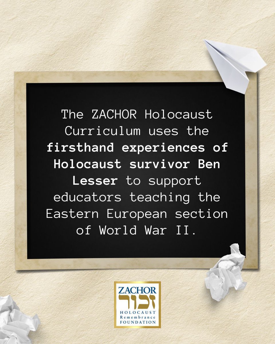 zachorfdn's tweet image. Seven lesson plans. Videos, photographs, and activities built around the testimony of Holocaust survivor Ben Lesser.

Free for educators. zachorlearn.org

#HolocaustEducation #ZachorFoundation #NeverForget