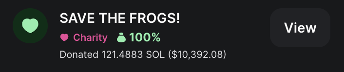Popplo0o's tweet photo. 121 SOL donated to @savethefrogs 🐸💚
Appreciate you recognizing the community, let’s keep that momentum going. The more visibility we get, the more eyes, and the more donations we can drive. Let’s keep pushing 🚀https://t.co/GrpmG4zzaC
$PEPE https://t.co/aZQFDP19Wm