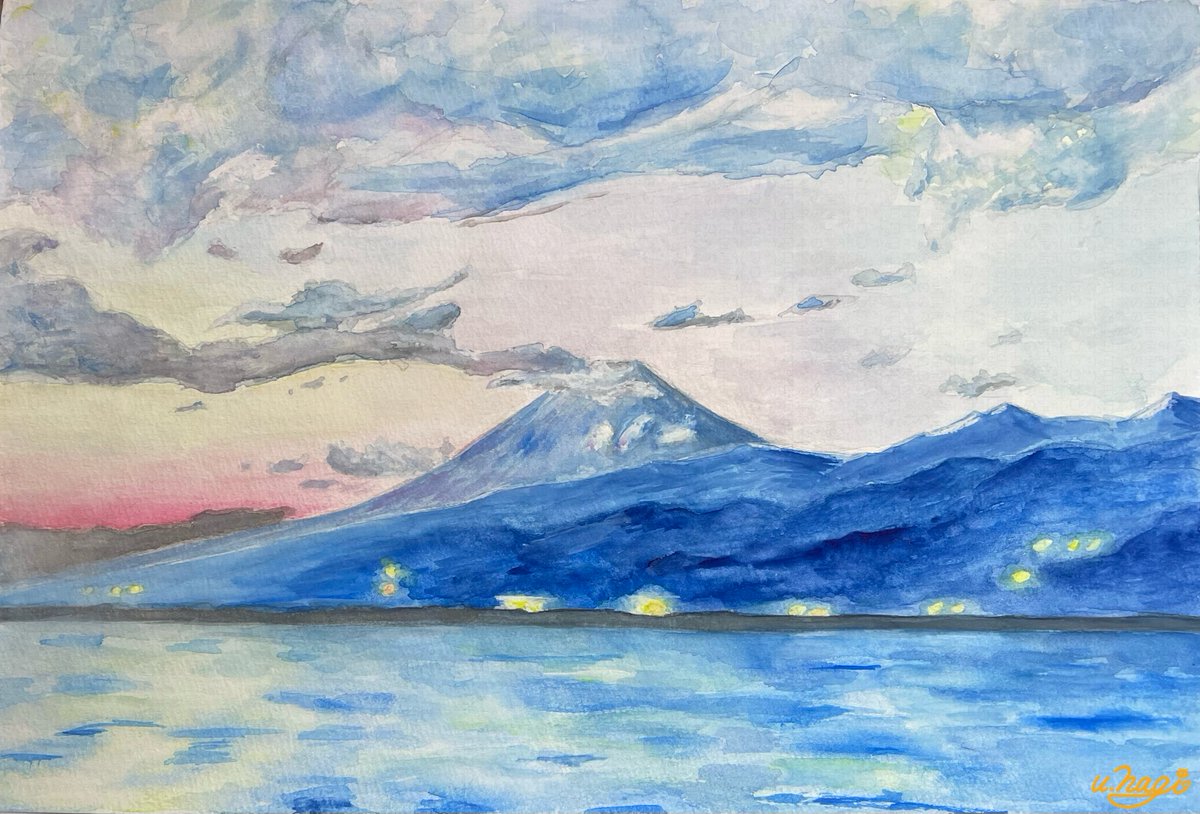 アナログ絵 #水彩画 ステキなお写真に刺激を受け、半年ぶりに筆を取り
