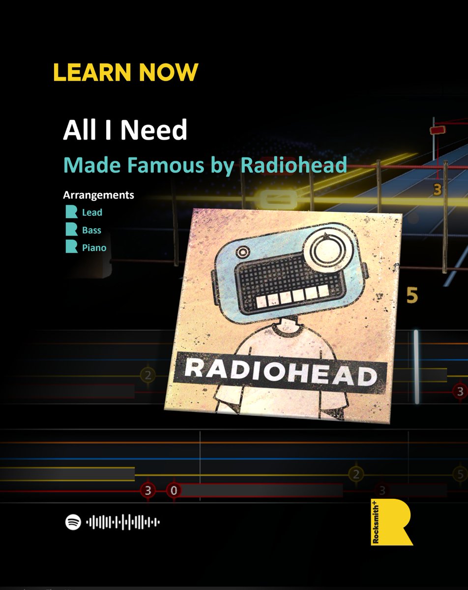 rocksmithplus's tweet photo. 🎸 MORE RADIOHEAD NOW ON ROCKSMITH+ 🎸

Three more classics join the catalogue. "High and Dry" brings clean melodic guitars from The Bends, "Fake Plastic Trees" its fragile, emotionally raw acoustic sound, and "All I Need" the hypnotic bass groove that anchors In Rainbows.
🎸🎹 High and Dry
🎸🎹 Fake Plastic Trees
🎸🎹 All I Need

Start playing now on Rocksmith+. 🔥

DOWNLOAD NOW FOR FREE 👉 https://t.co/ZdImfcZuF6

#rocksmith #rocksmithplus #ubisoft #musiceducation #radiohead #guitar #guitarplayer #electricguitar #piano #rock