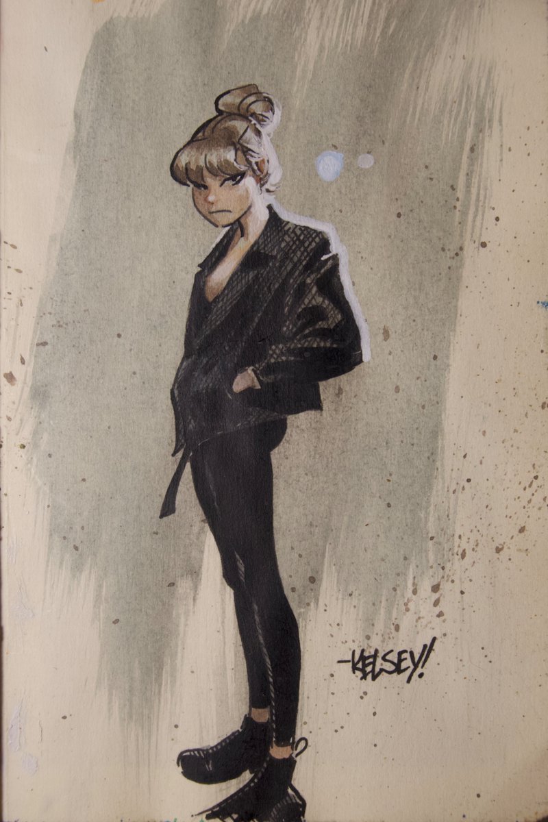 comickelsey's tweet image. She looks familiar. #gouache #art #ink #sketchbook