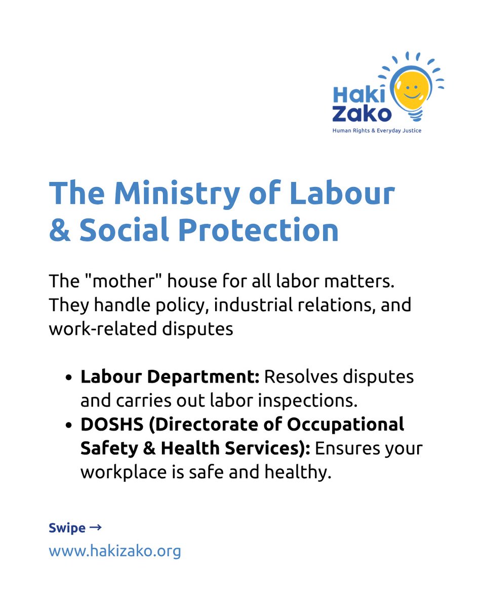 hakizako's tweet image. Navigating Kenya’s labor offices can feel like a maze, but knowing your rights is the ultimate compass.

​Whether it's dispute resolution or CBA registrations, stay informed and stay empowered.

#juahakizako
#humanrights
#employment 
#salı