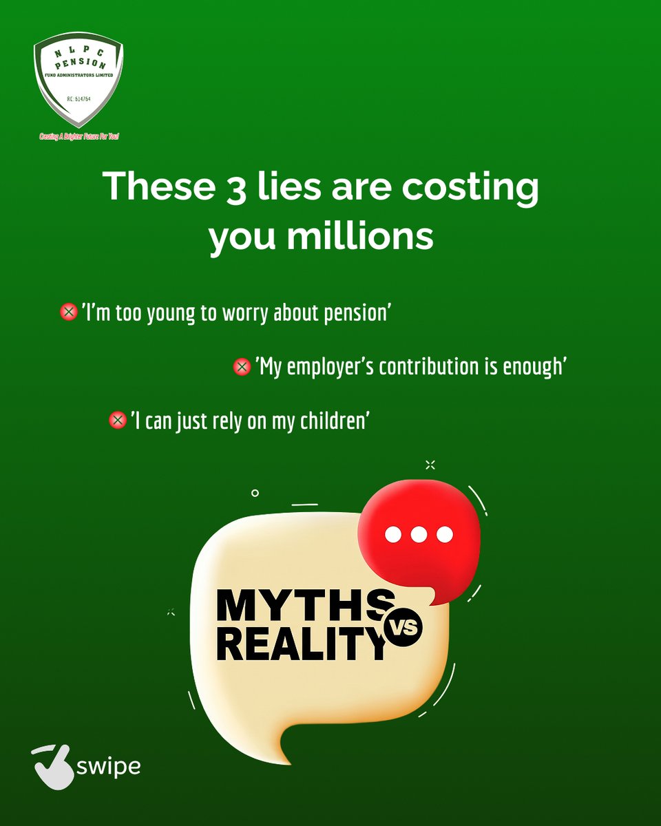 nlpcpfa's tweet photo. These are Pension Truth You Can’t Ignore

Think you’re too young to plan for retirement? Or that your employer’s contribution will cover it all? These common myths could be costing you millions. https://t.co/2Mifex0JMl