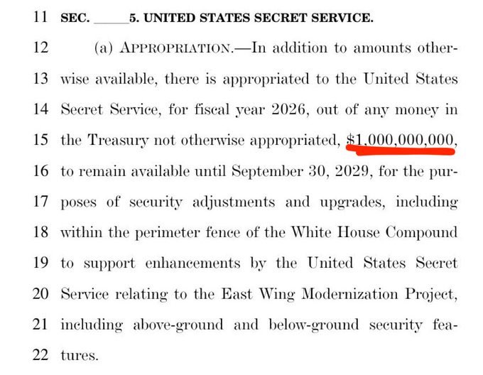 🚨BREAKING: Trump’s ballroom will now cost $1 billion dollars and be fully taxpayer funded.