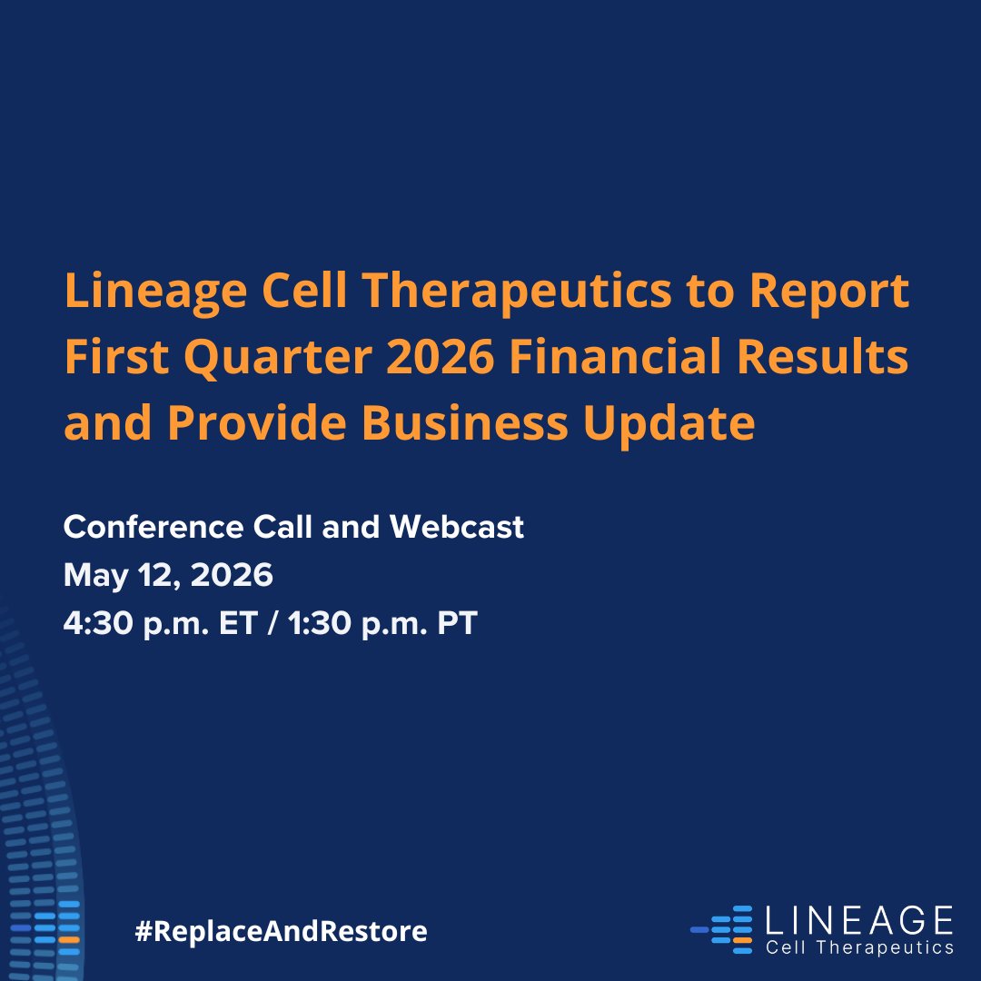 Lineage Cell Therapeutics tweet media