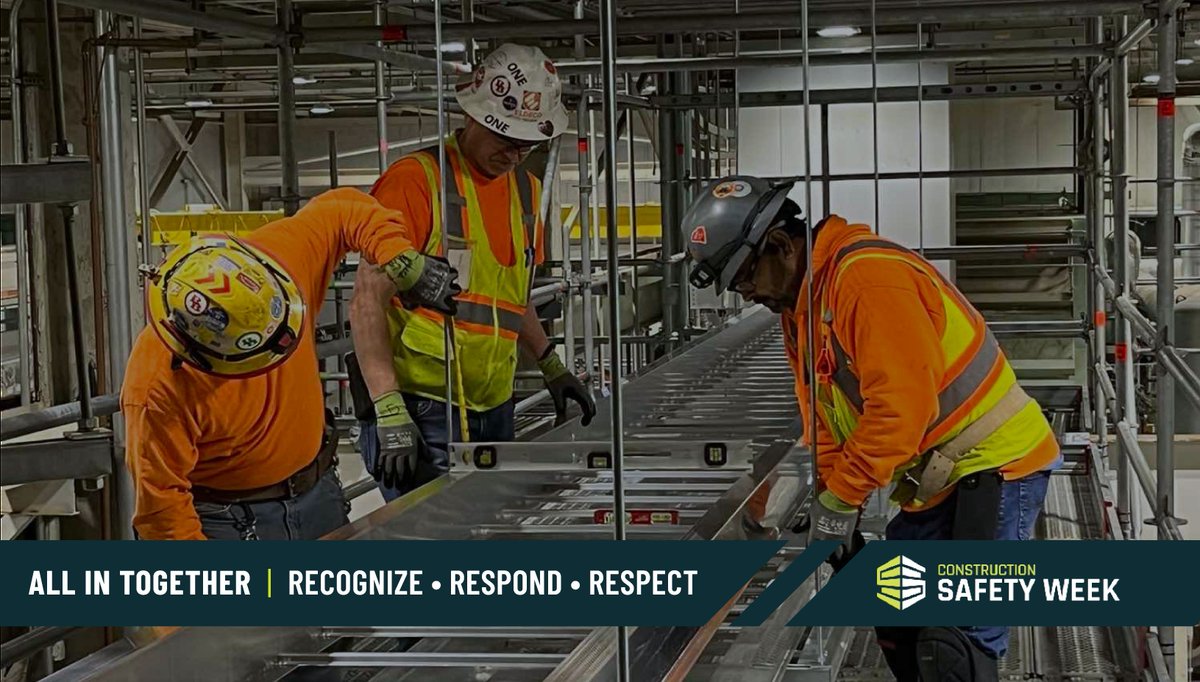 EldecoInc's tweet photo. It's Day 2 of #ConstructionSafetyWeek and today's topic is RESPOND.  By recognizing hazards, we can respond to to prevent harm.  
#LiveSafeWorkSafe #RecognizeRespondRespect https://t.co/IH99mIoomF