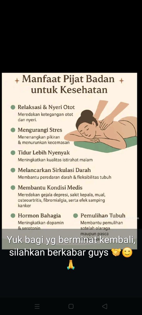 Pe13481Perma's tweet photo. Open ready now massage fullbody untuk area' kota Padang dan sekitarnya,yg berminat silahkan chat aj wa saya yg di bio guys
#massagefullbodypadang
#massagekotapadang
#pijatkotapadang
#pijatcapekpadang
#pijatrelaksasikotapadang
#pijatvitalitaspadang https://t.co/7LQGdfNdGO
