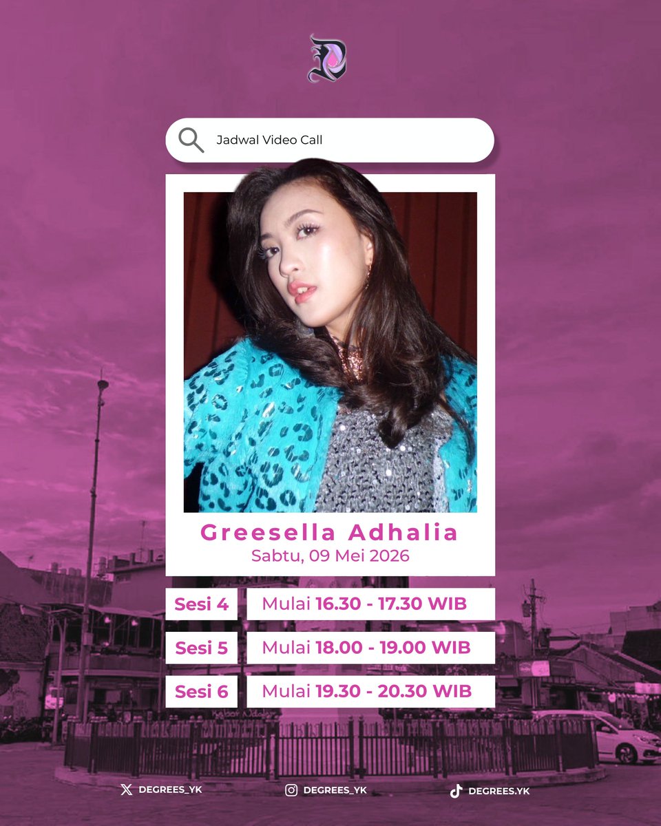 Degrees_YK's tweet photo. Wayahe wayaheeeeeeee🗣️

Wayahe berbincang bareng mbak @Greesel_JKT48 ✨

Catat tanggal pembelian Digital Photobooknya yaa👇🏻

OFC: 6 Mei 2026, 22.00 WIB
General: 7 Mei 2026, 22.00 WIB

Sampai berjumpa diwaitting room👋🏻 https://t.co/HTCcFd2DAY