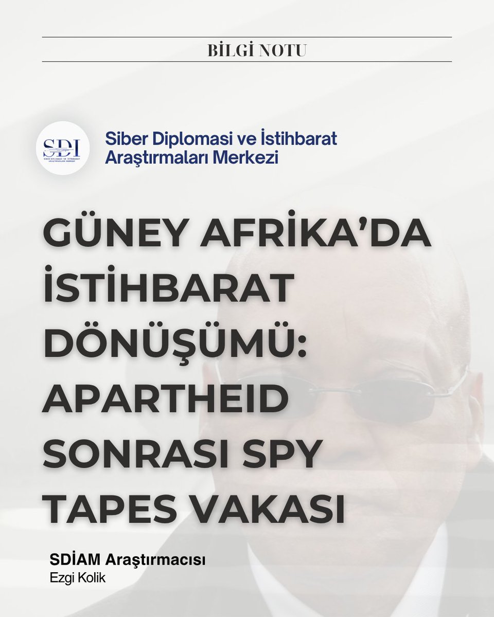 sdiam_tr's tweet photo. 🔖 İSTİHBARAT SERVİSLERİ | ����🇦
South African Republic State Security Agency | Spy Tapes Case 

Güney Afrika Cumhuriyeti Devlet Güvenlik Ajansı | Casus Kasetler Vakası 

#SouthAfricaRepublic #SSA #SpyTapes #DivanDernegi #sdiam https://t.co/ahM9XtOTHe