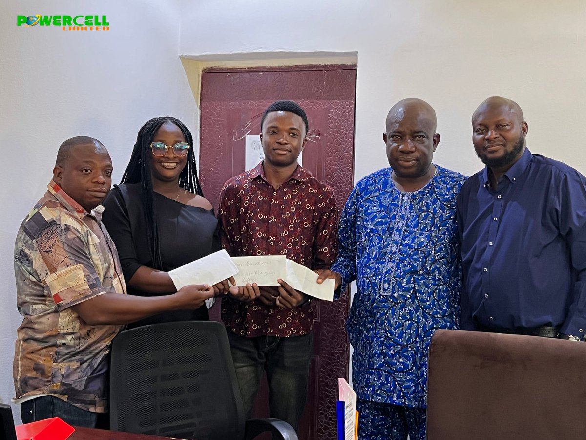 PowercellSolar's tweet photo. We marked World Day for Safety and Health at Work, with an impactful HSE lecture and crowned our inaugural Powercell Safety Champion (Q1) delivered by Engr. Jamiu Badmos. 

Big congratulations to our Q1 Safety Champion, Emmanuel Bamigbade! #PowercellLimited https://t.co/Bdm6dSnfAG