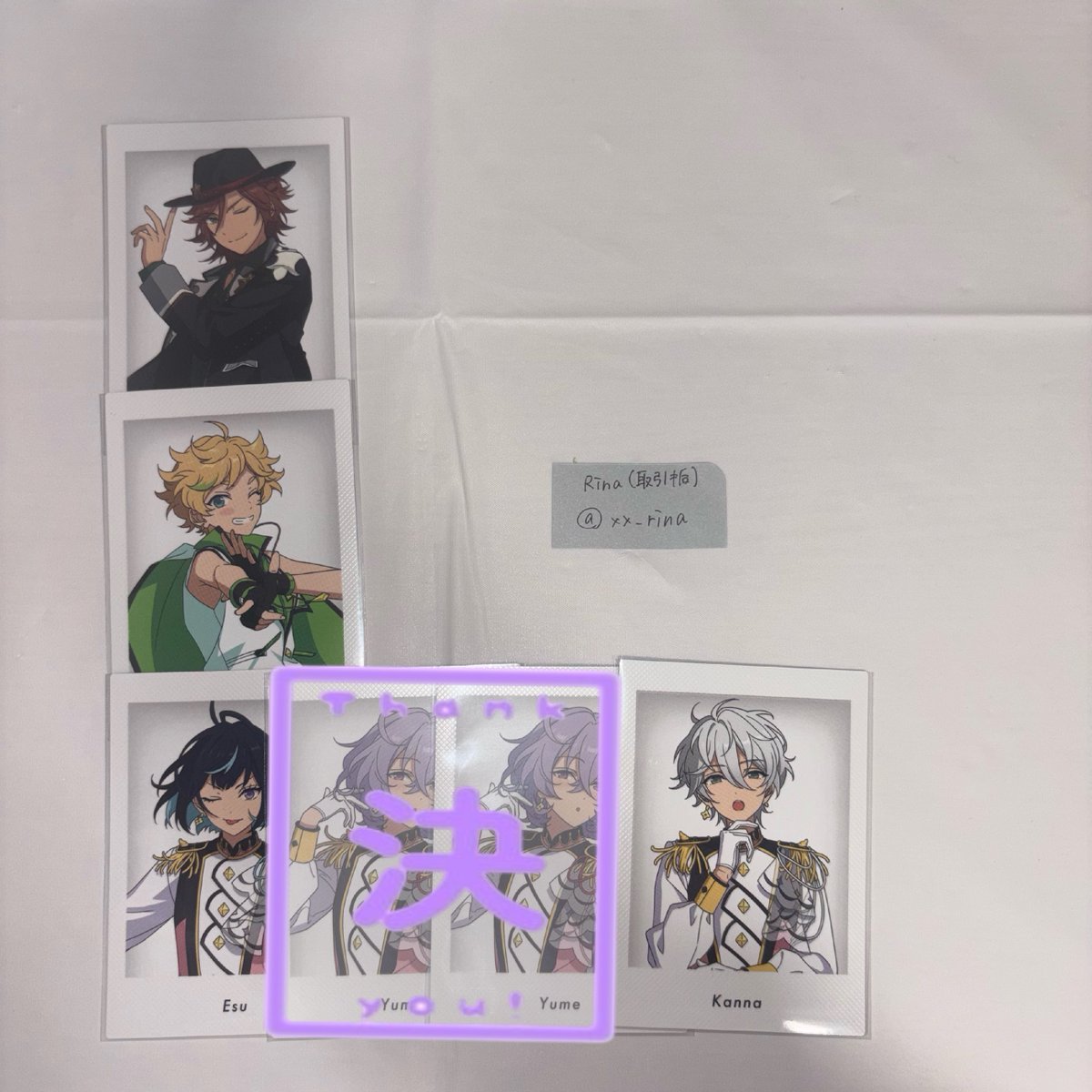 xx_rina's tweet photo. 【交換】
あんスタ ぱしゃっつ P.A.Shots!! 10周年 特典

譲▸▸▸画像参照
求▸▸▸司 泉>>>弓弦

✽初回リトリン必読
✽郵送にて
✽一部譲渡（ご希望額+送料）可能
✽弓弦は泉か司どちらかを含むお取引のみ
✽纏めての方優先
✽別ポストにて周年も出しております。
   周年⇄特典 可能です https://t.co/LVI3CTb5ag