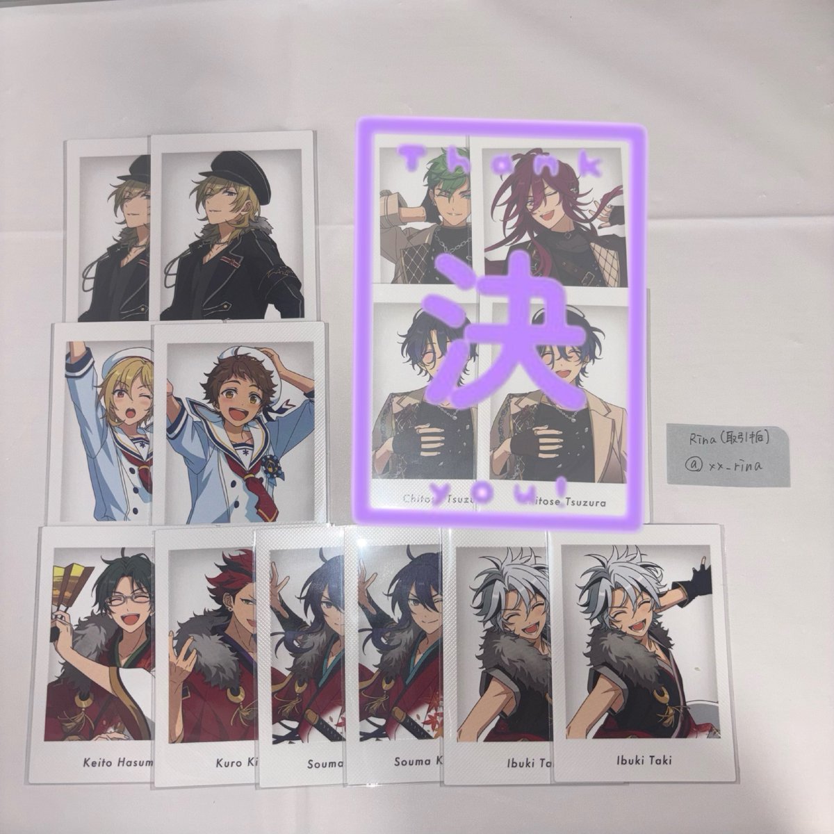xx_rina's tweet photo. 【交換】
あんスタ ぱしゃっつ P.A.Shots!! 10周年 特典

譲▸▸▸画像参照
求▸▸▸司 泉>>>弓弦

✽初回リトリン必読
✽郵送にて
✽一部譲渡（ご希望額+送料）可能
✽弓弦は泉か司どちらかを含むお取引のみ
✽纏めての方優先
✽別ポストにて周年も出しております。
   周年⇄特典 可能です https://t.co/LVI3CTb5ag