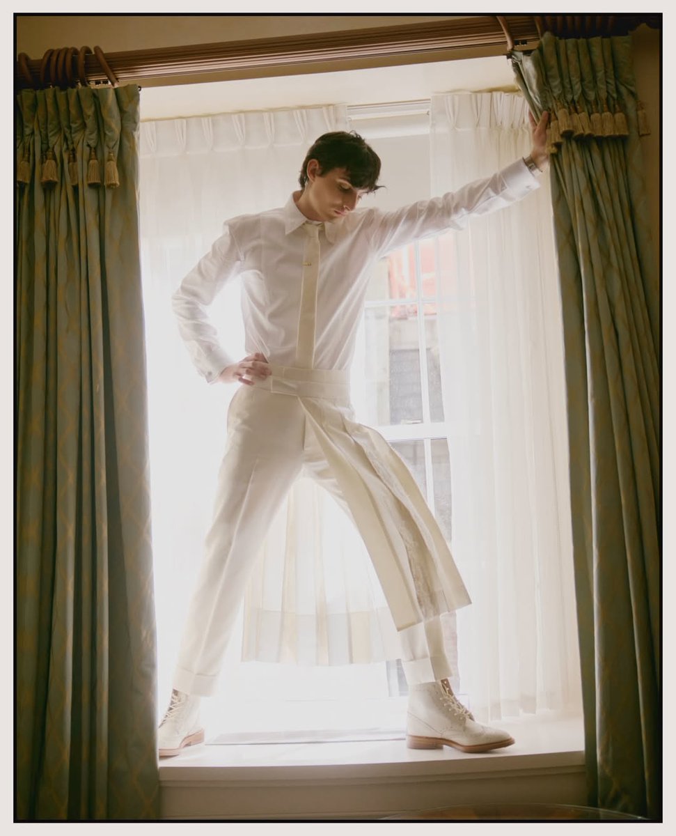 fwolfhardupdate's tweet photo. Finn Wolfhard for British GQ and Thom Browne before the Met Gala

2/3

📸: Matthew Priestley via Instagram https://t.co/t4szKvHu5O