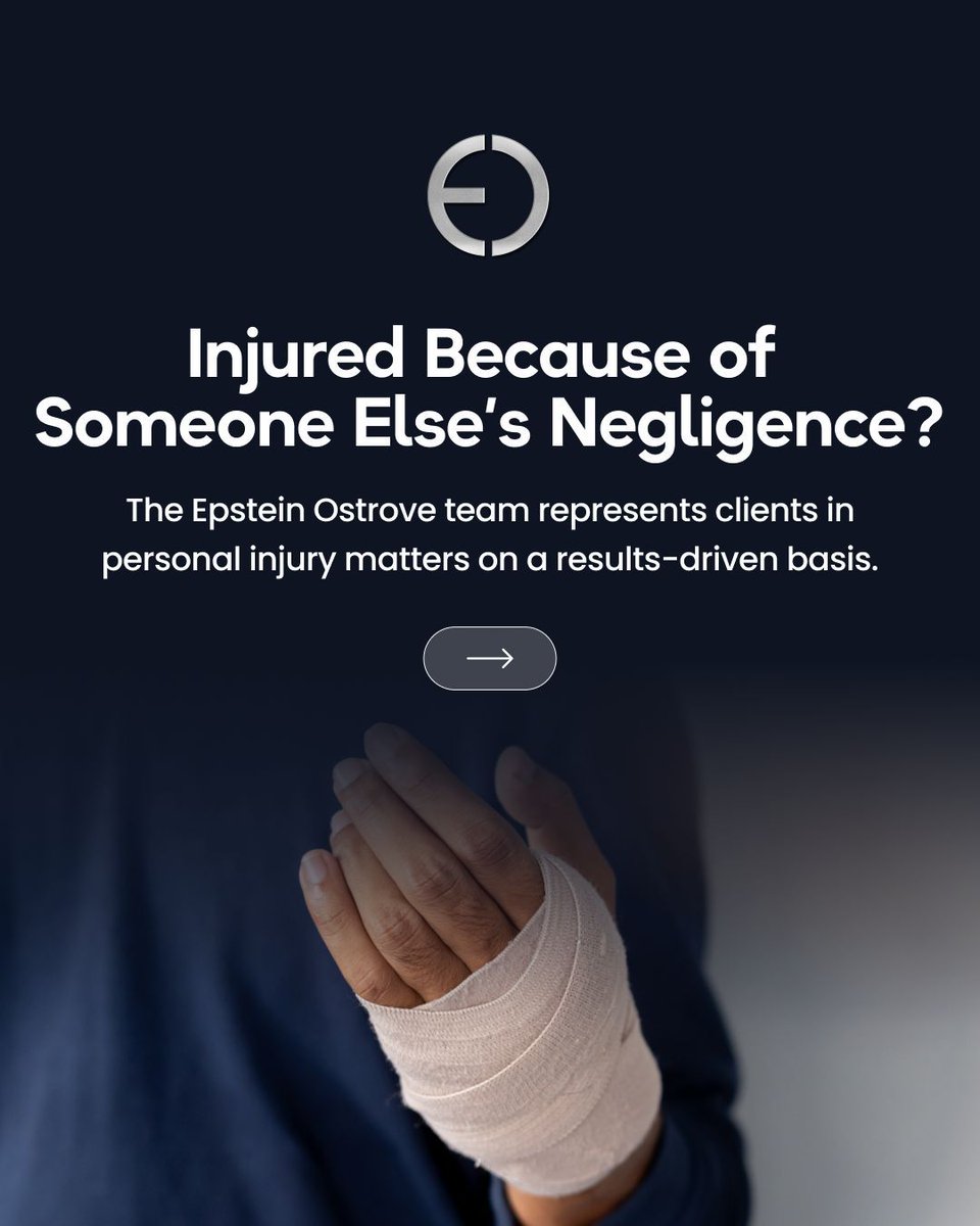 EpsteinOstrove's tweet photo. When injuries disrupt your life, you deserve a team that knows how to fight for the recovery you need.

Epstein Ostrove’s Personal Injury Department has secured hundreds of millions in settlements for clients, bringing experience, strategy, and relentless advocacy to every case. https://t.co/yOYQUuYU4F