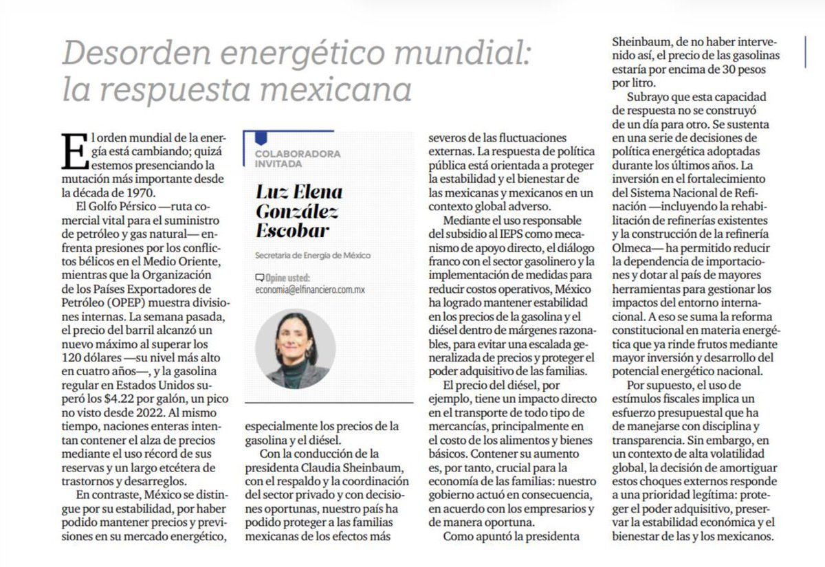 Mediante el uso responsable del subsidio al IEPS como mecanismo de apoyo directo, el diálogo franco con el sector gasolinero y la implementación de medidas para reducir costos operativos, México ha logrado mantener estabilidad en los precios de la gasolina y el diésel para