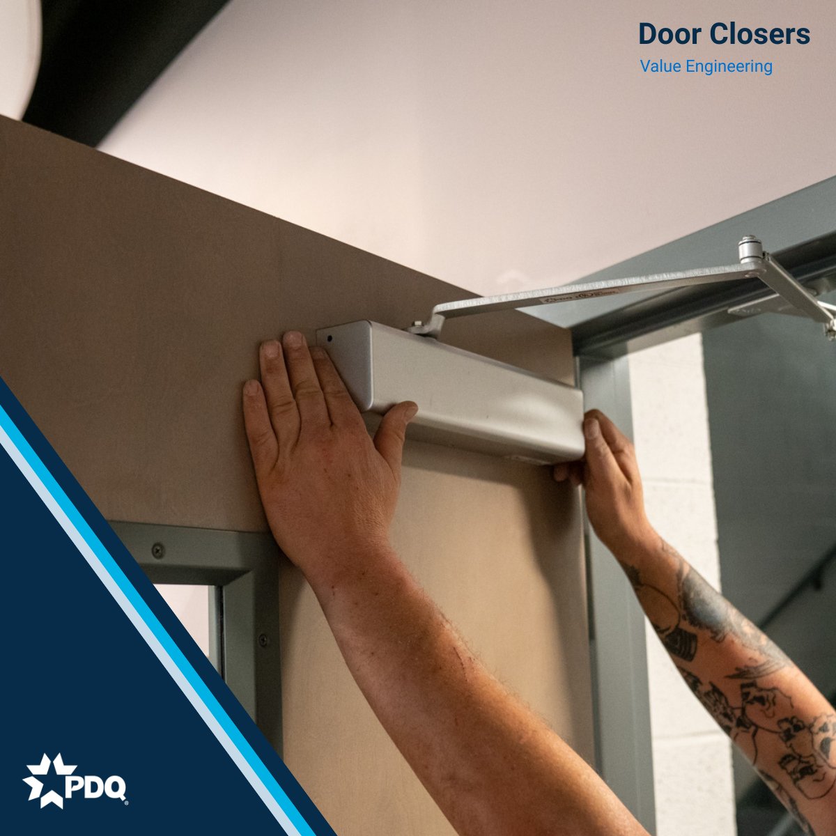 PDQLocks's tweet photo. The first thing value engineered? Always the door closer. But Grade 1 lasts years while Grade 3 won’t. The PDQ 7100 Series: certified, reliable, and built for high-traffic. Don’t compromise on what matters. #DoorClosers #CommercialHardware #ValueEngineering https://t.co/YdGXA9dRyp