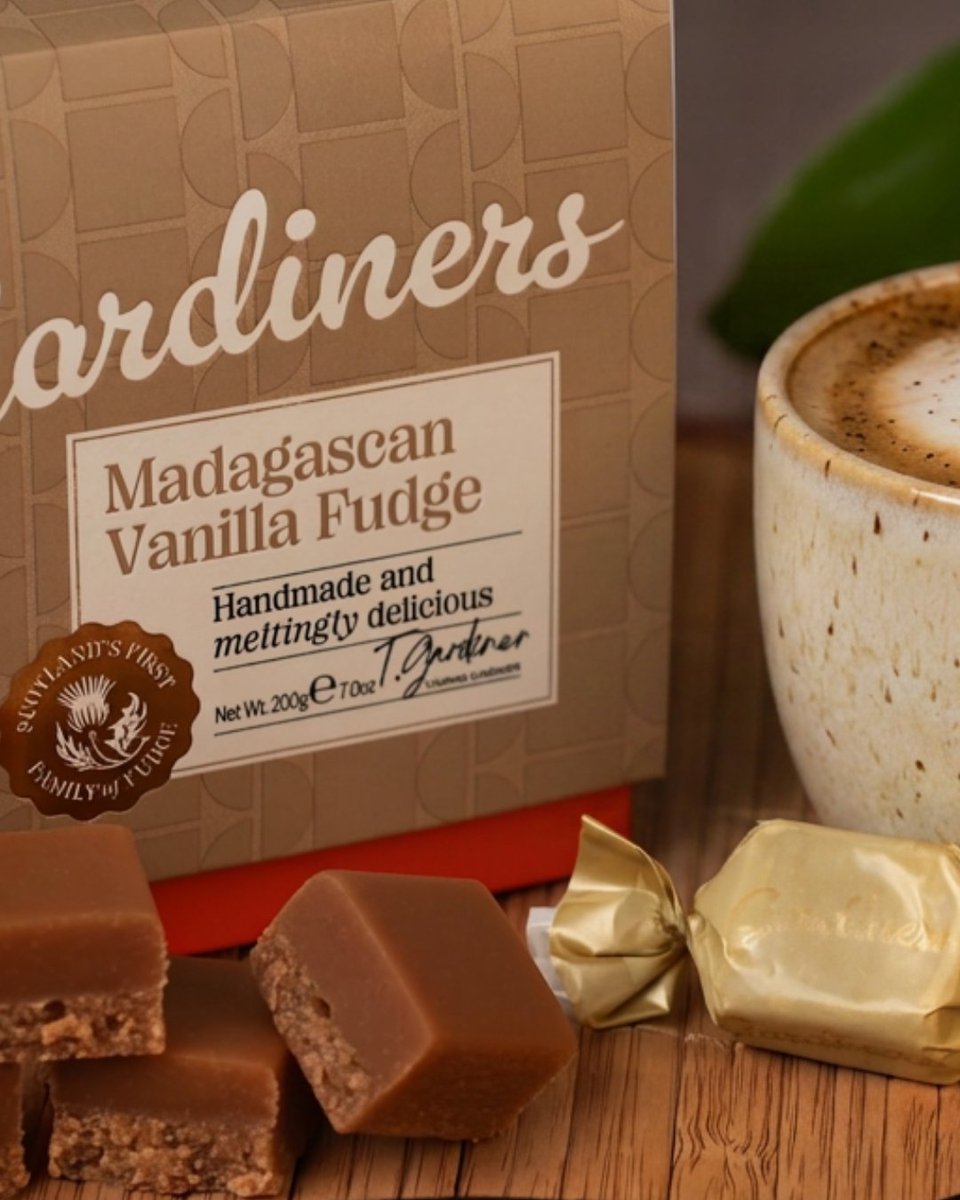 OfGardiners's tweet photo. ☕️The Perfect Brew Deserves the Perfect Treat
Celebrate International Tea Day by elevating your tea break with the meltingly smooth taste of Gardiners of Scotland.
 our handmade fudge is the ultimate companion for your favourite cup.
#InternationalTeaDay #GardinersOfScotland https://t.co/e8qmctcc2j