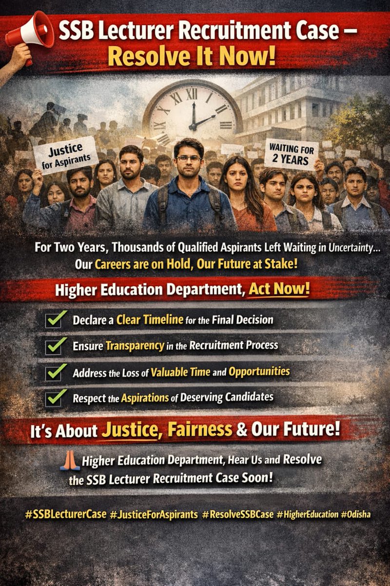 Sandhyaran31682's tweet photo. Resolve #ssblecturercase!
Enough time passed away...we can't wait more..2.5 years of waiting is not a joke 🙏 https://t.co/0TZwC6u0Ka